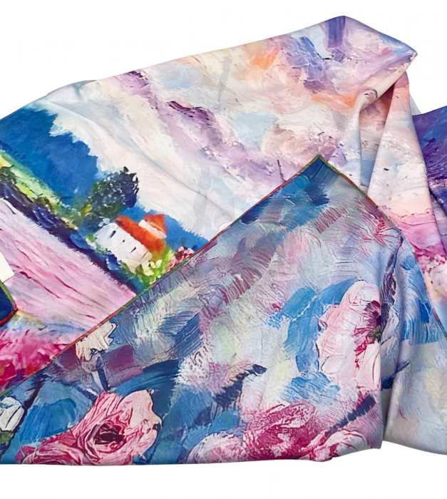 Esarfa matase INGRID cu 2 fete, 70x70cm [3]