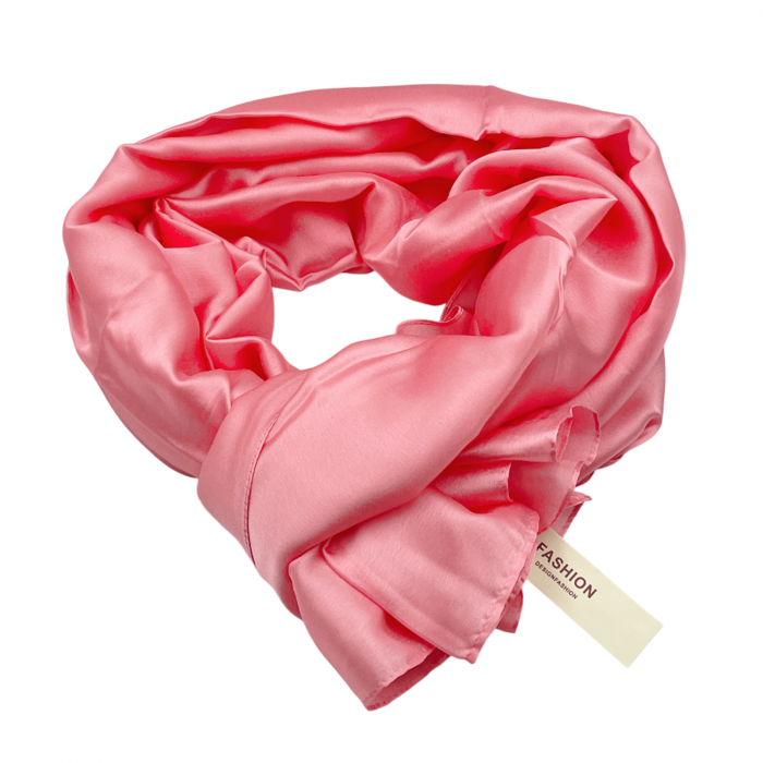 Esarfa matase ANGELIQUE, Roz coral, 80x170cm [2]