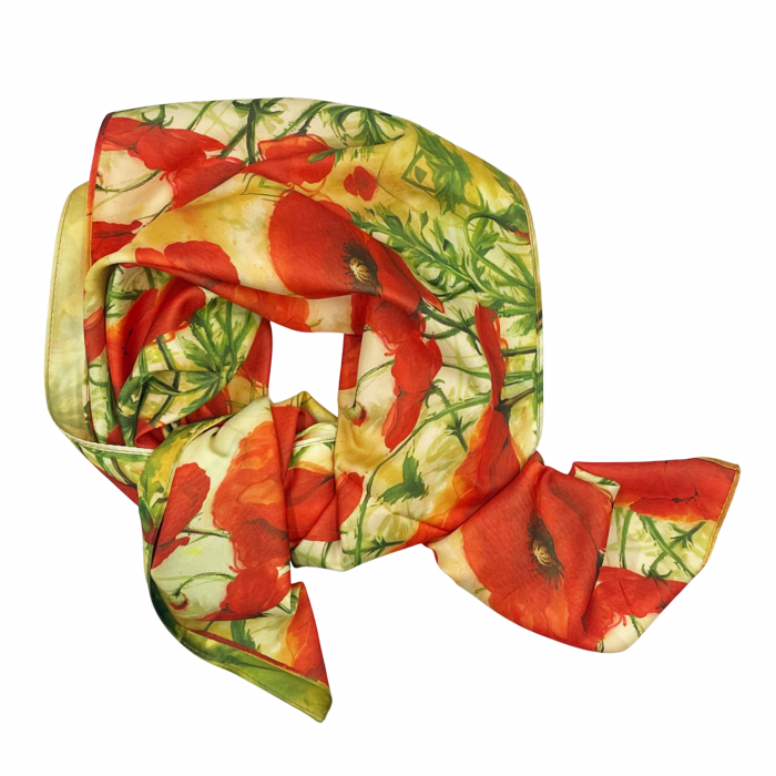 Esarfa matase POPPY cu 2 fete, 70x70cm [2]