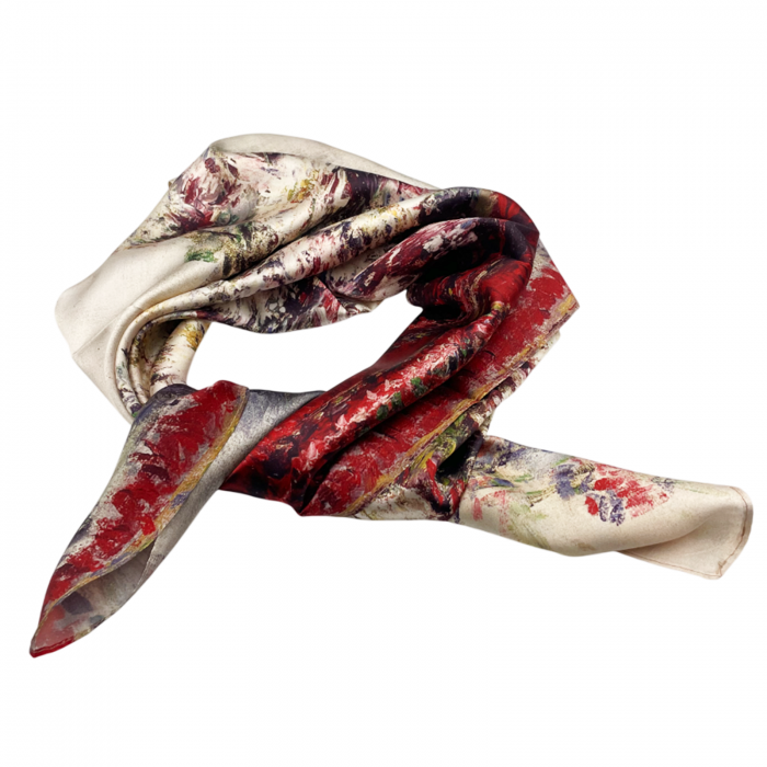 Esarfa matase NATALIE, Bej, 70x70cm [3]