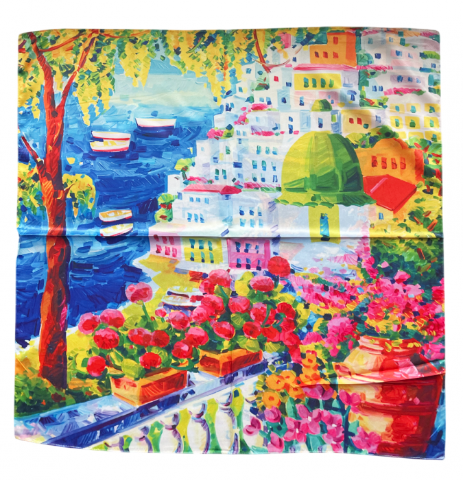 Esarfa matase CAPRI cu 2 fete, 70x70cm [4]