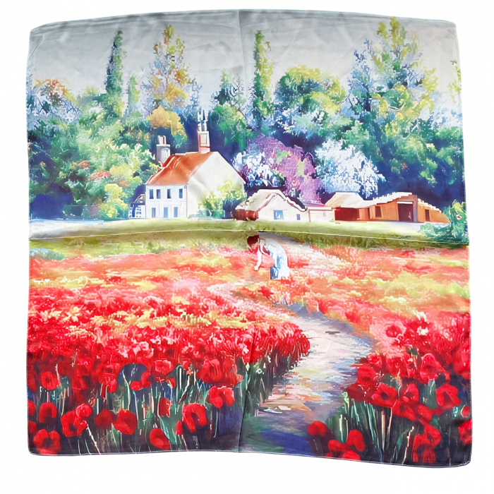 Esarfa matase CARLITA, Multicolor, 70x70cm [4]