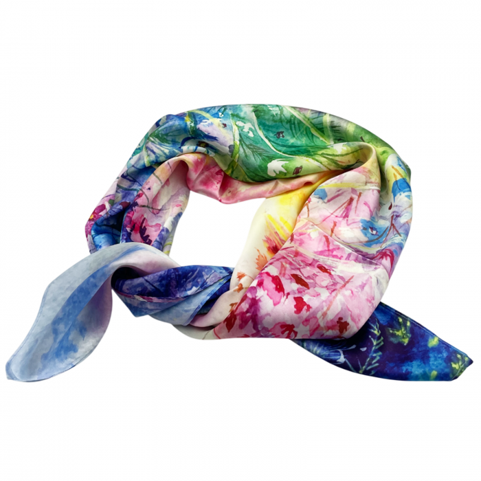 Esarfa matase CAROLINE, Multicolor, 70x70cm [2]