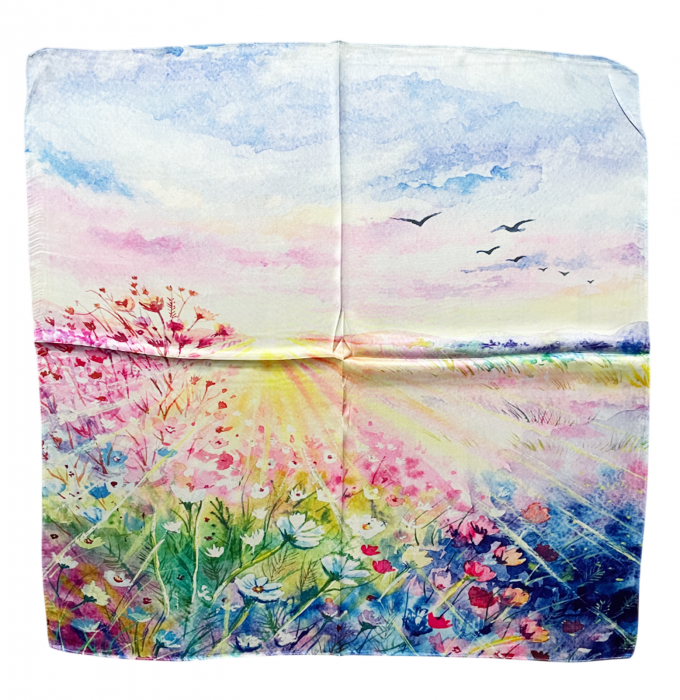 Esarfa matase CAROLINE, Multicolor, 70x70cm [3]
