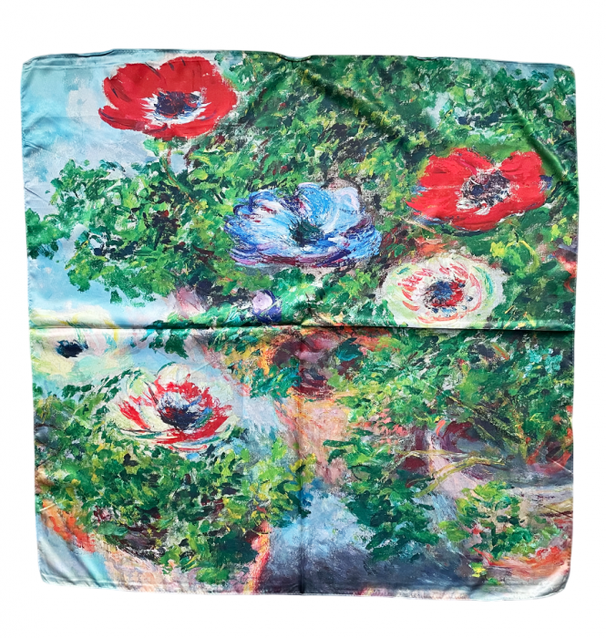 Esarfa matase STEPHANIE cu 2 fete, 70x70cm [2]