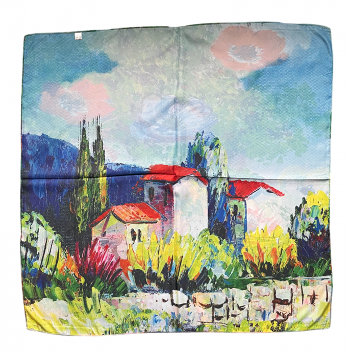 Esarfa matase STEPHANIE cu 2 fete, 70x70cm [3]