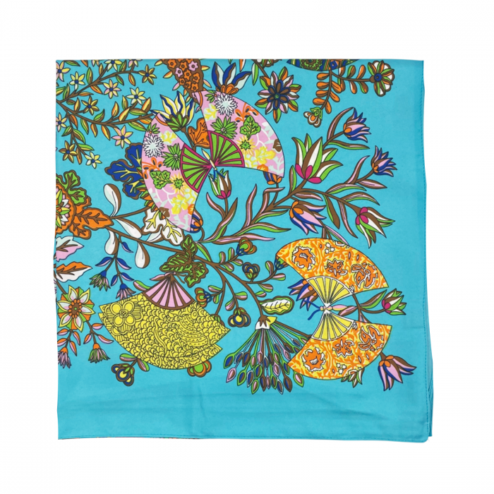 Esarfa matase VENTAILS, Albastru, 87x180cm [3]