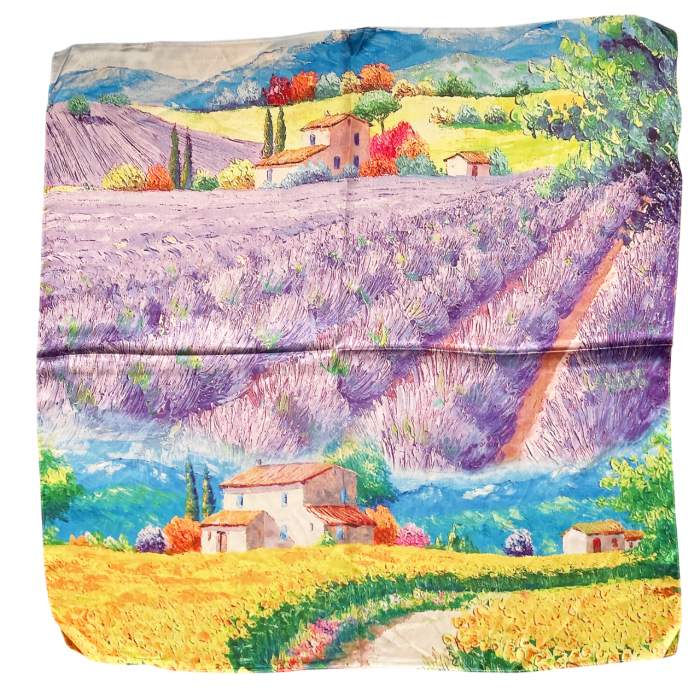 Esarfa matase JULIA, Albastru, 70x70cm [3]