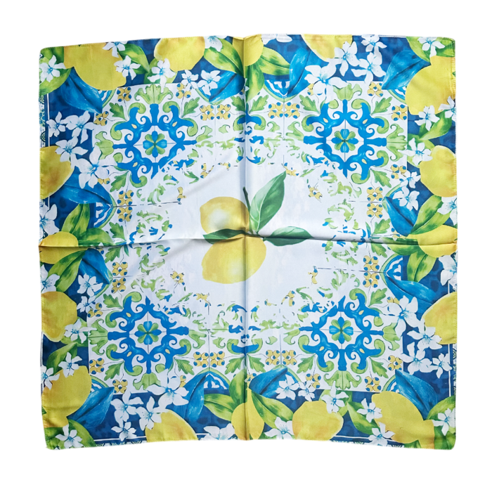 Esarfa matase LIMONE ISCHIA cu 2 fete, 70x70cm [3]