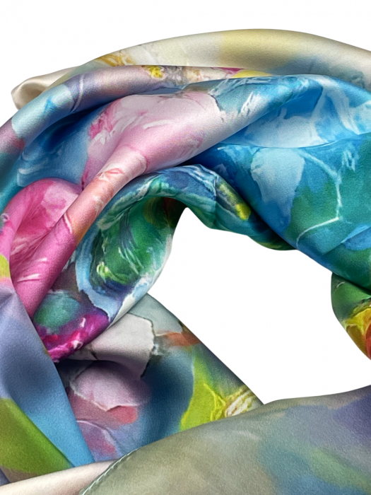 Esarfa matase MARILOU, Multicolor, 70x70cm [5]
