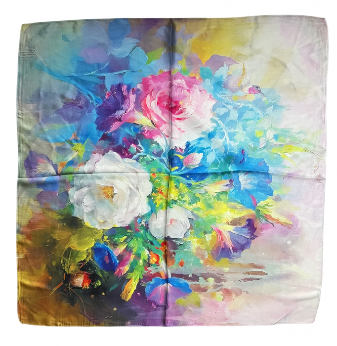 Esarfa matase MARILOU, Multicolor, 70x70cm [3]