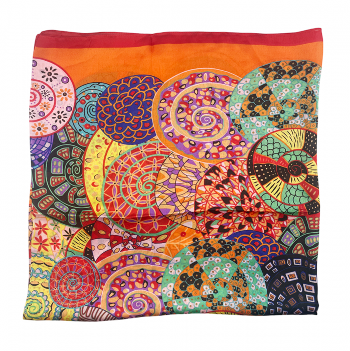 Esarfa matase MARISOL, Portocaliu, 90x180cm [4]