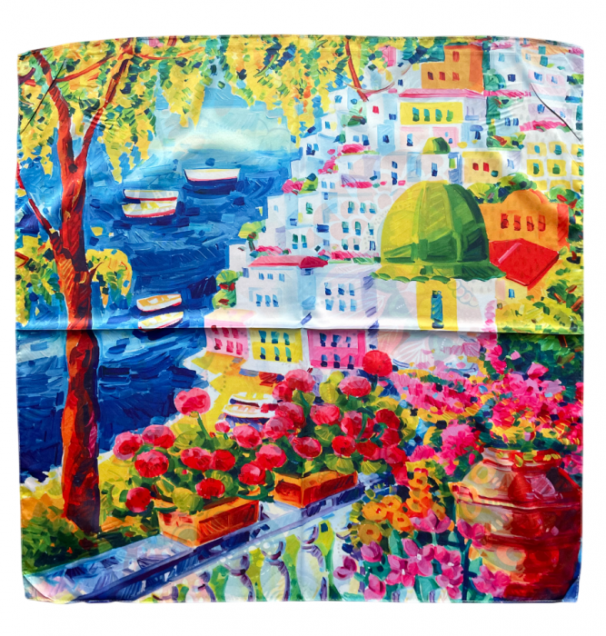 Esarfa matase POSITANO cu 2 fete, 70x70cm [3]