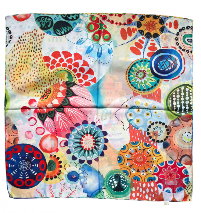 Esarfa matase POSITANO cu 2 fete, 70x70cm [4]