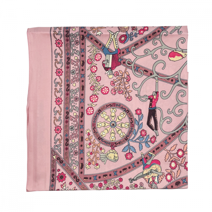 Esarfa matase HERMES, Roz, 87x180cm [2]