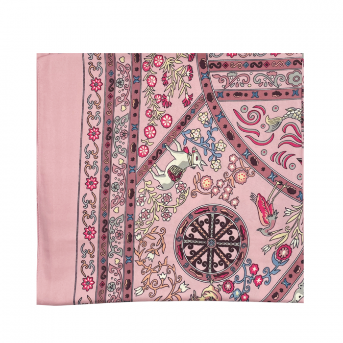 Esarfa matase HERMES, Roz, 87x180cm [4]
