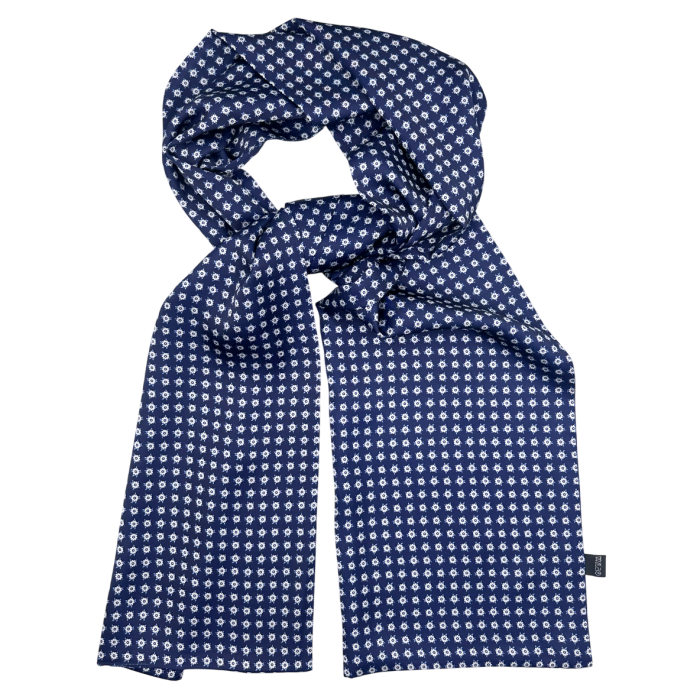 Esarfa matase barbati ALBERTO bleumarin - Accesoriu elegant [3]