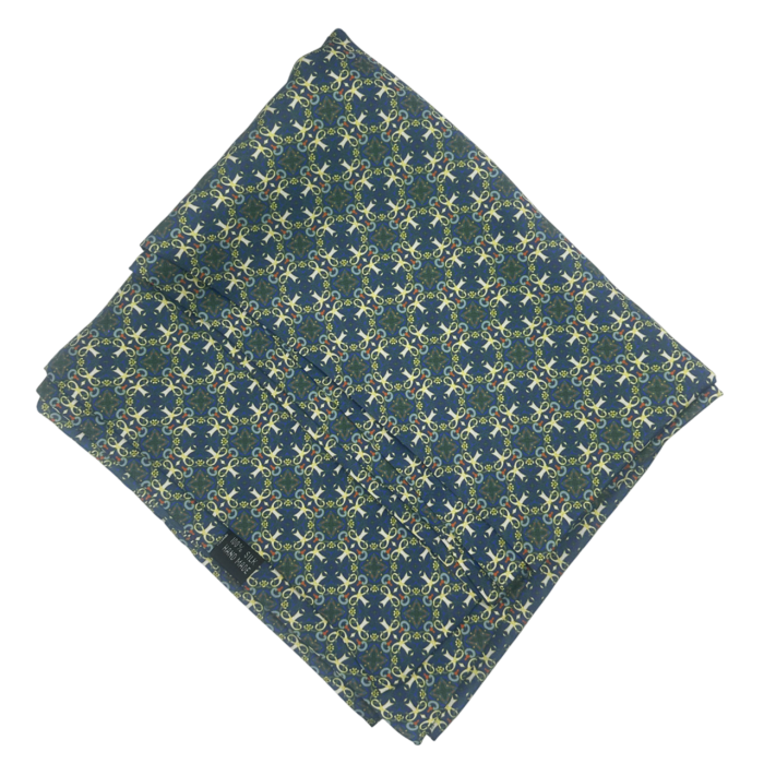 Esarfa matase - pentru barbati - Ricardo, Albastru Verde, 30x160cm [2]