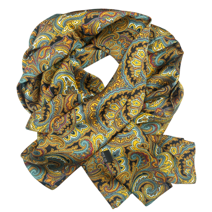 Esarfa matase - pentru barbati - LORENZO, Auriu [1]