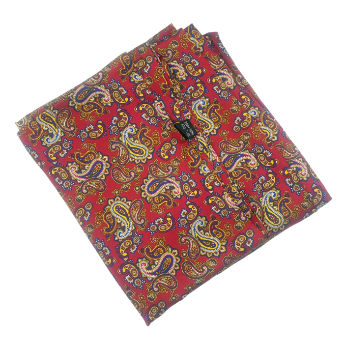 Esarfa matase - pentru barbati - LORENZO, Visiniu, 30x160cm [2]