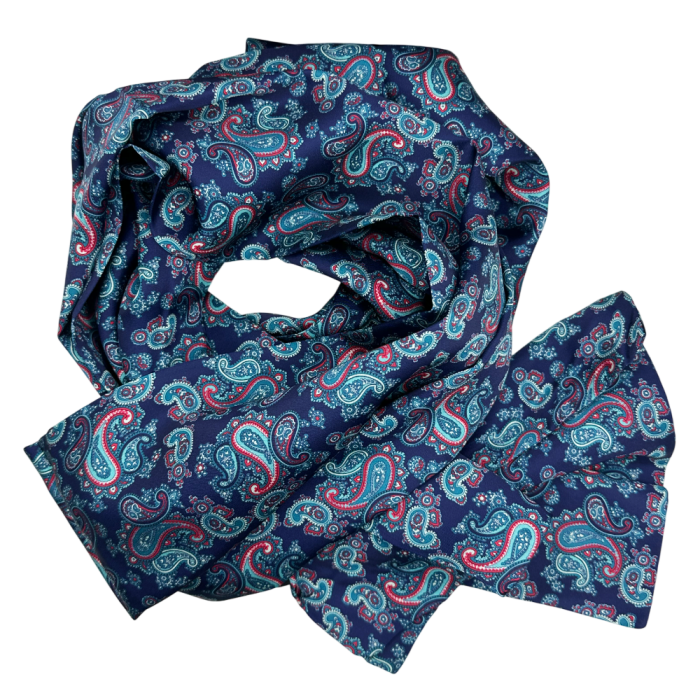 Esarfa matase - pentru barbati - LORENZO, Bleumarin [1]