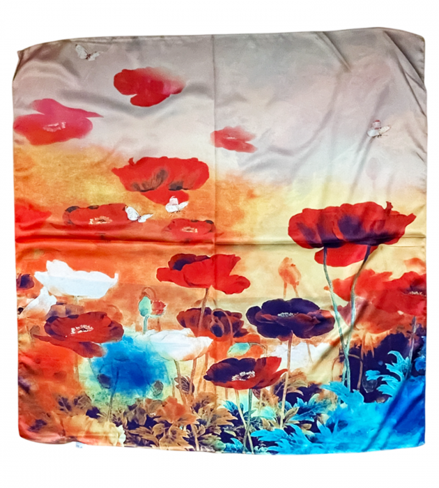 Esarfa matase PHOEBE cu 2 fete, 70x70cm [5]
