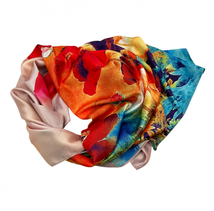Esarfa matase PHOEBE cu 2 fete, 70x70cm [2]