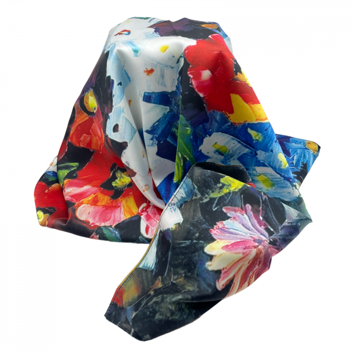 Esarfa matase POPPY, Albastru [4]