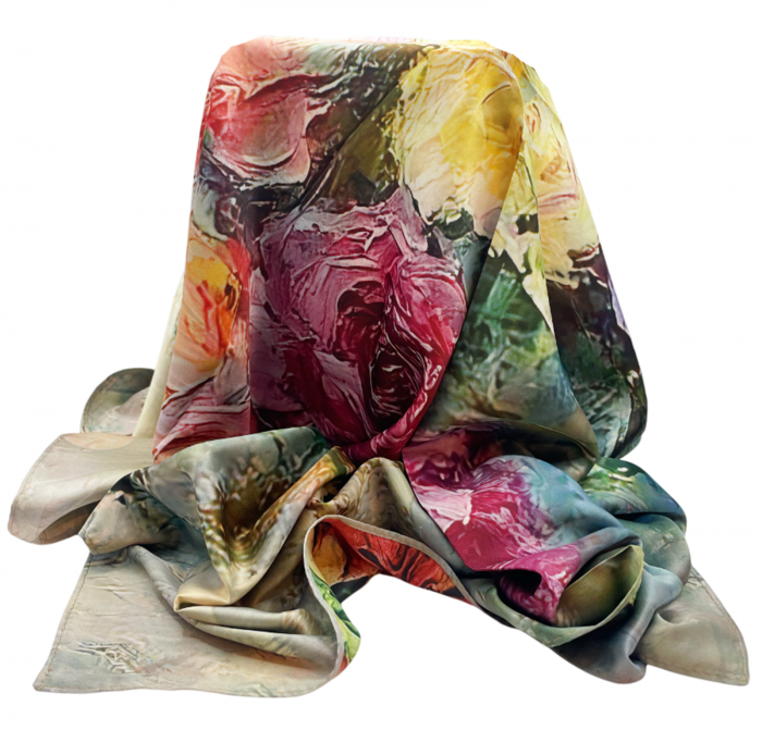 Esarfa matase ROMY cu 2 fete, 70x70cm [4]