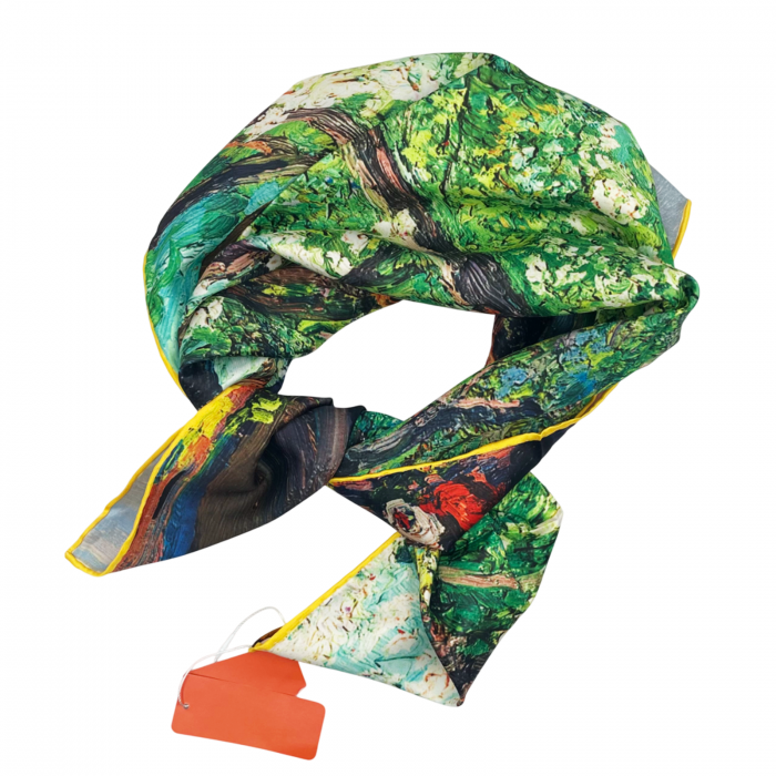 Esarfa matase TREES, Verde, 85x85cm [3]