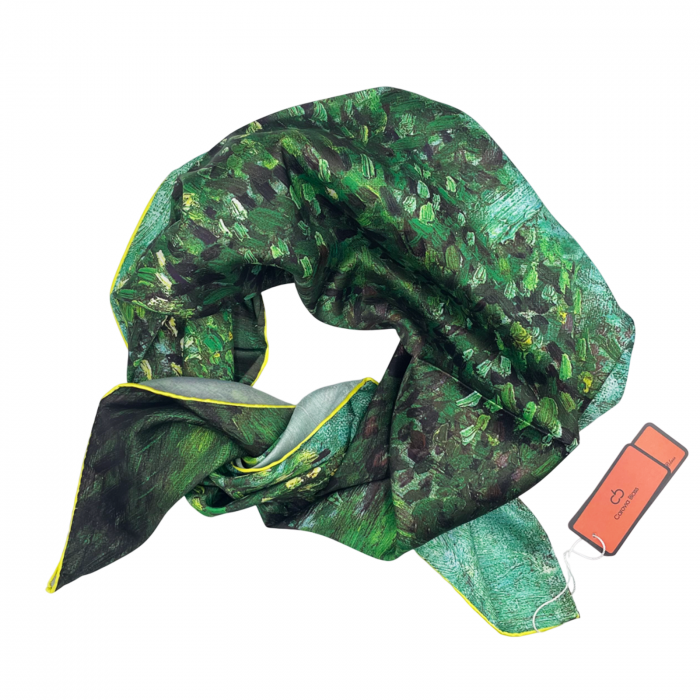 Esarfa matase HELENE, Verde, 85x85cm [3]