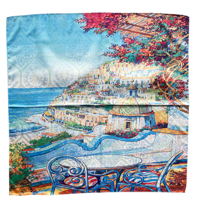 Esarfa matase CARLA cu 2 fete, 70x70cm [4]