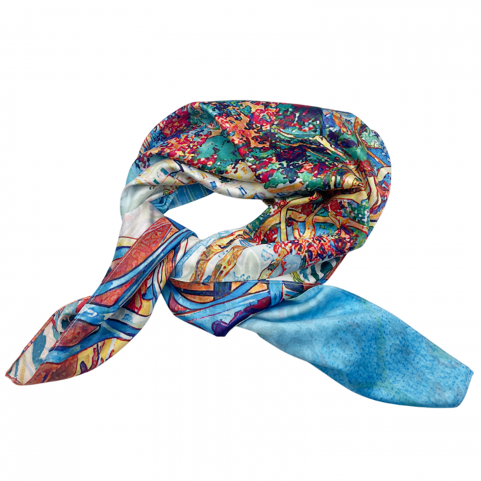 Esarfa matase CARLA cu 2 fete, 70x70cm [1]