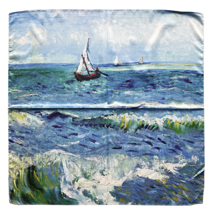 Esarfa matase SEASCAPE cu 2 fete, 70x70cm [3]