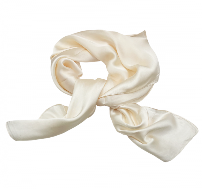 Esarfa matase AMELIE, Crem, 70x70cm [2]