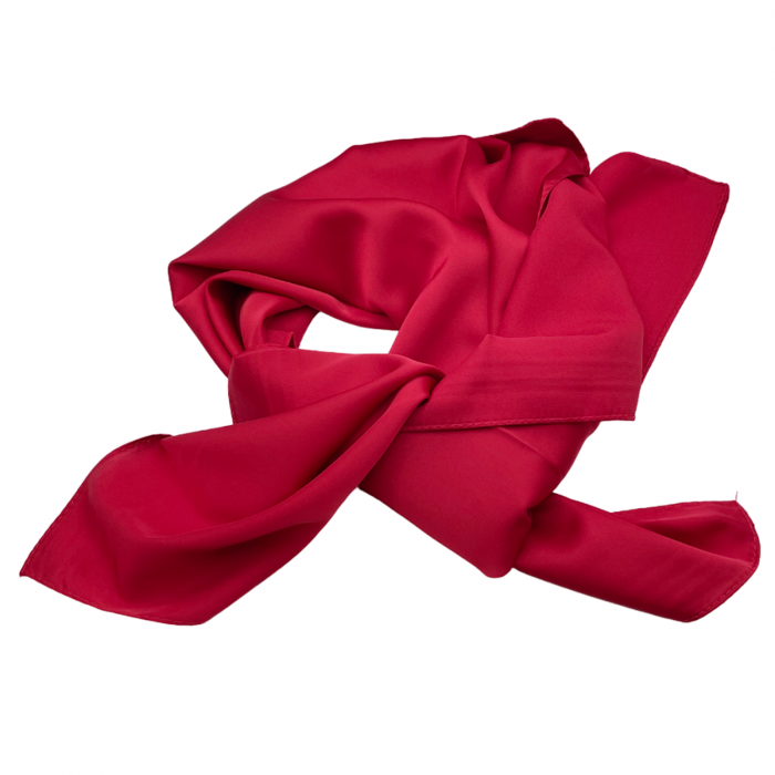 Esarfa matase AMELIE, Rosu inchis, 70x70cm [2]