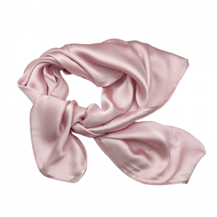 Esarfa matase AMELIE, Roz pastel, 70x70cm [3]