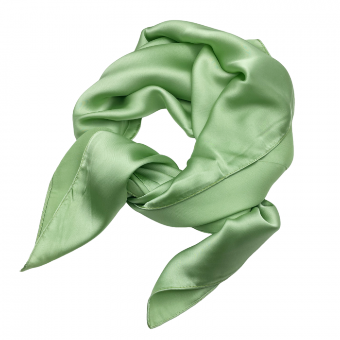 Esarfa matase AMELIE, Verde fistic, 70x70cm [3]