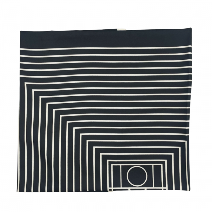 Esarfa matase WANDA, Negru Crem, 85x85cm [3]