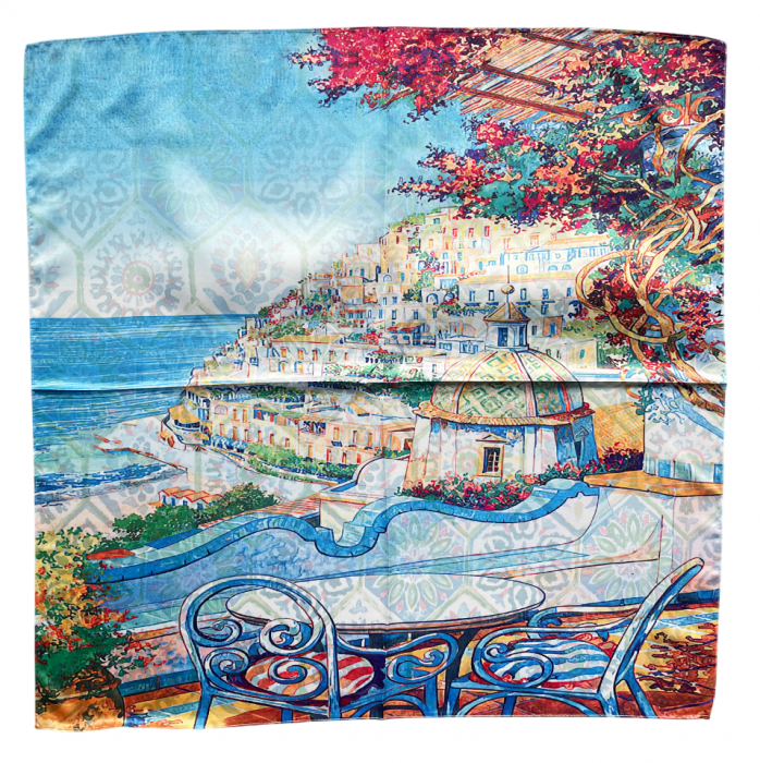Esarfa matase ITALY cu 2 fete, 70x70cm [4]