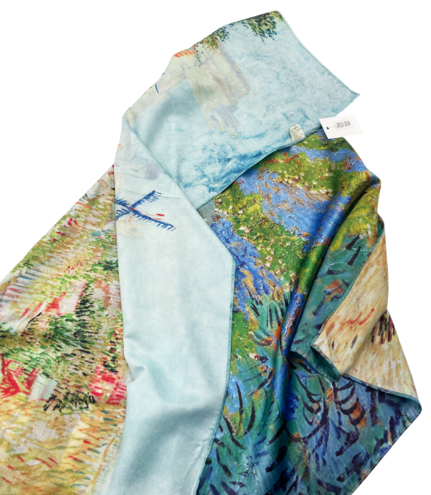 Esarfa matase ITALY cu 2 fete, 70x70cm [5]