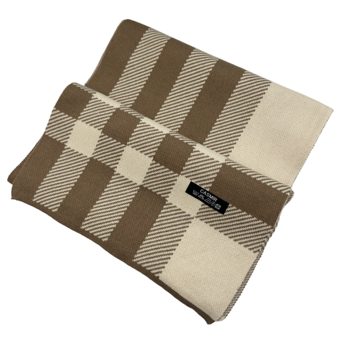 Esarfa barbati Cashmere CESARE, Maro/ Bej, 30x190cm [4]