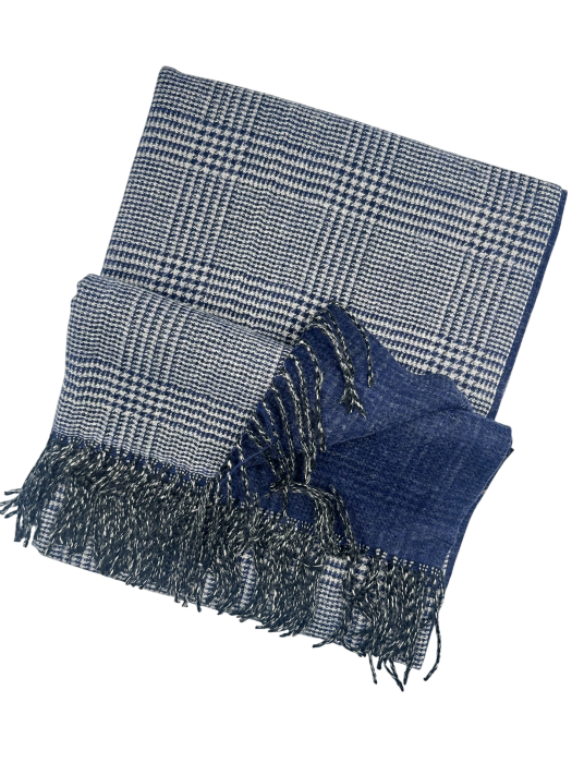 Esarfa reversibila in carouri LONDON CHECK - Bleumarin [2]