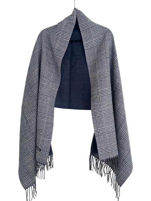 Esarfa reversibila in carouri LONDON CHECK - Bleumarin [3]