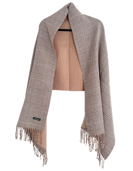 Esarfa reversibila in carouri LONDON CHECK - Camel [3]