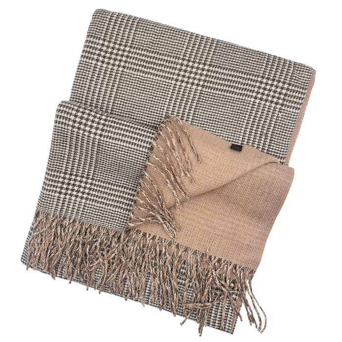 Esarfa reversibila in carouri LONDON CHECK - Camel [2]