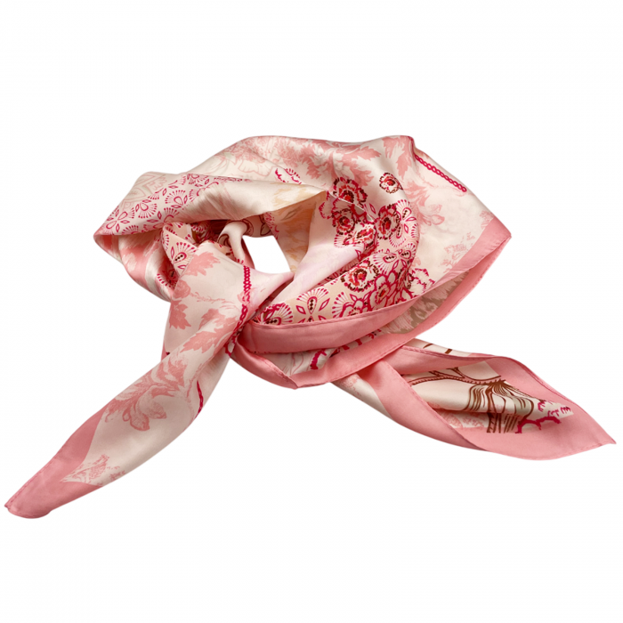 Esarfa satin Alice, Roz, 70x70cm [1]