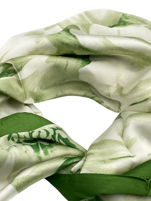 Esarfa satin EMILY, Verde, 70x70cm [2]