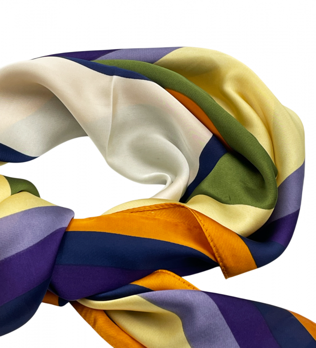 Esarfa satin WENDY, Portocaliu, 70x70cm [3]