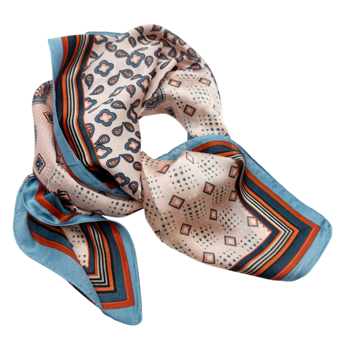 Esarfa satin GIANNA, Roz, 70x70cm [1]